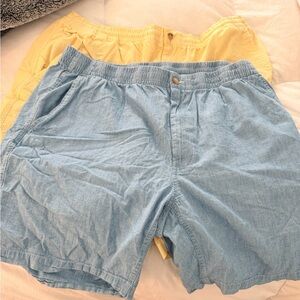 Ralph Lauren Light Blue and Pale Yellow Jean-Style Men's Shorts